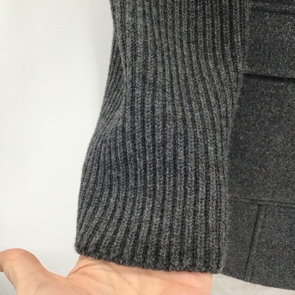 Talbot’s Sweater Sleeve Wool Jacket Coat Classic Winter Warm Gray Size 16P - Picture 5 of 11